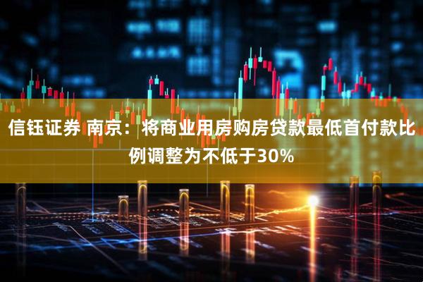 信钰证券 南京：将商业用房购房贷款最低首付款比例调整为不低于30%