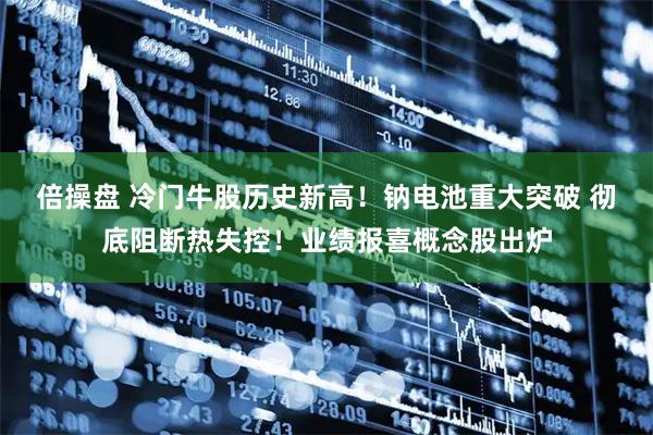 倍操盘 冷门牛股历史新高！钠电池重大突破 彻底阻断热失控！业绩报喜概念股出炉