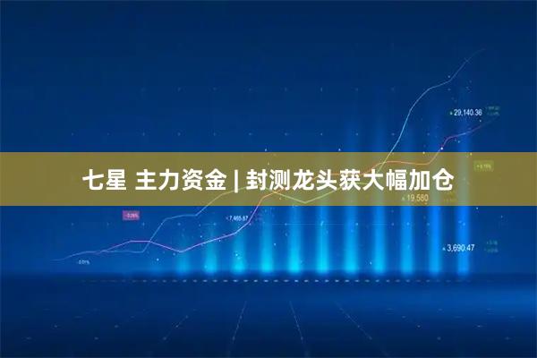 七星 主力资金 | 封测龙头获大幅加仓